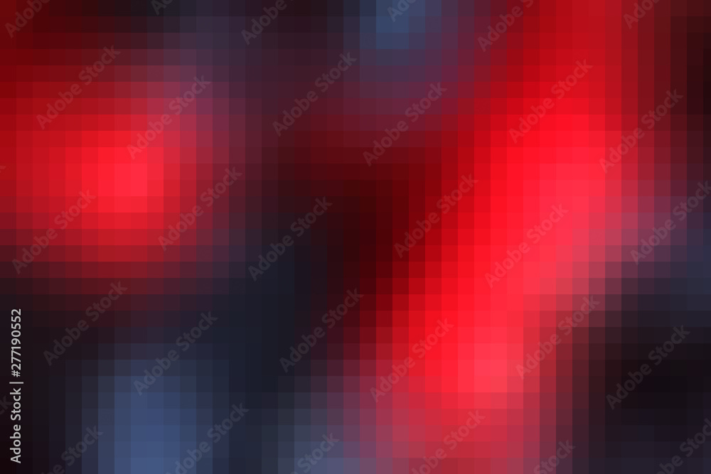Abstract background. Red and blue mosaic. Filled frame.