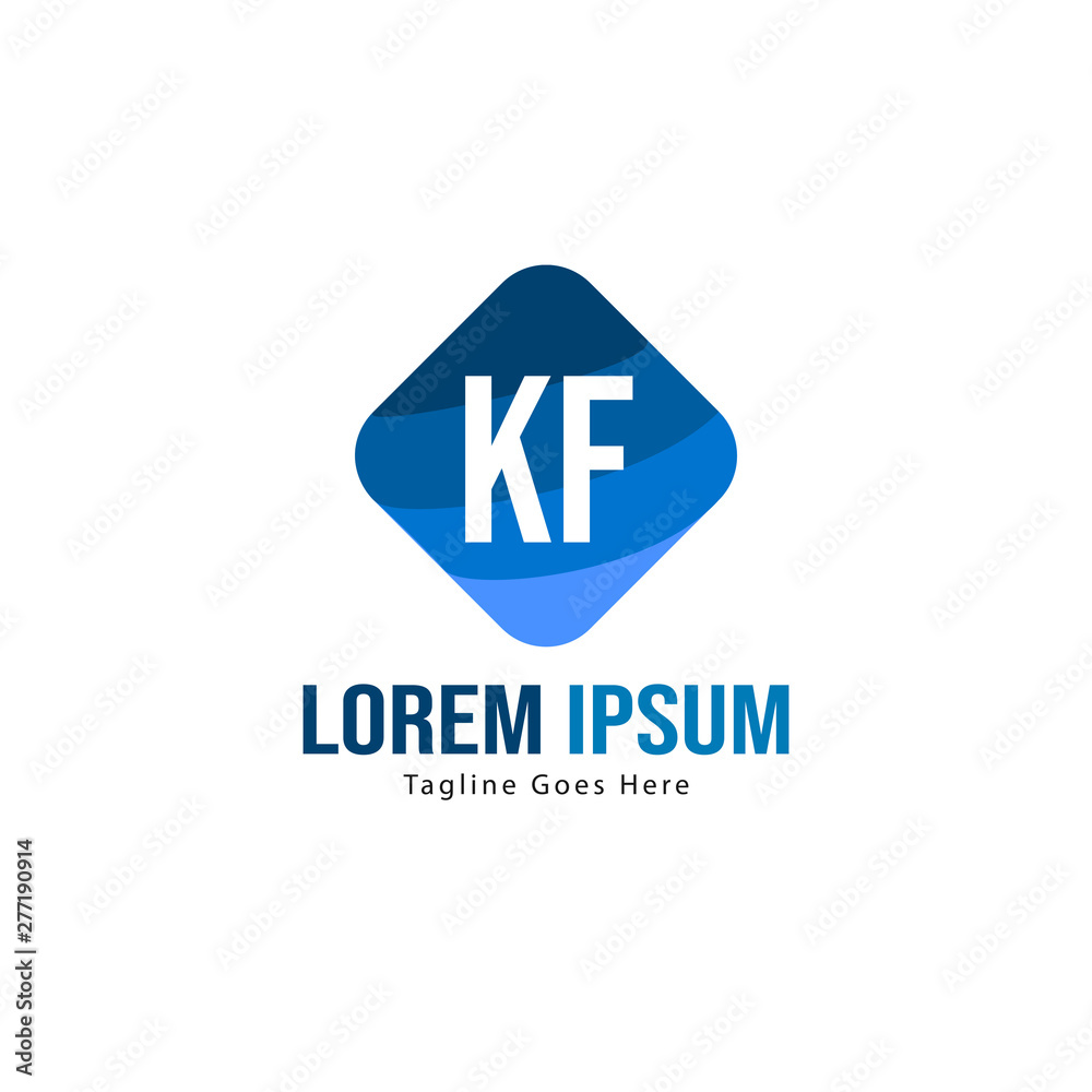 Initial KF logo template with modern frame. Minimalist KF letter logo vector illustration Initial KF logo template with modern frame. Minimalist KF letter logo vector illustration