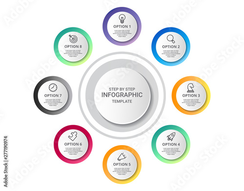 Vector Infographic label design with icons with options or steps. Infographics for business concept. Can be used for presentations banner, workflow layout, process diagram, flow chart and how it work