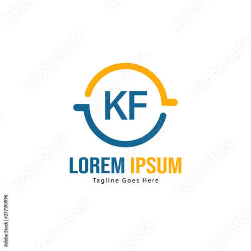 Free Download Initial KF logo template with modern frame. Minimalist KF letter logo vector illustration - GFXLoad