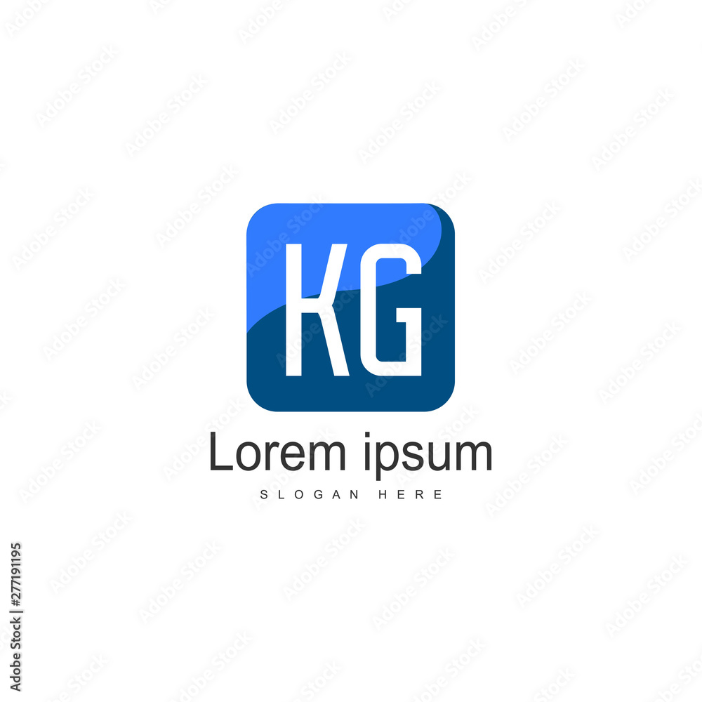 Obraz premium Initial KG logo template with modern frame. Minimalist KG letter logo vector illustration