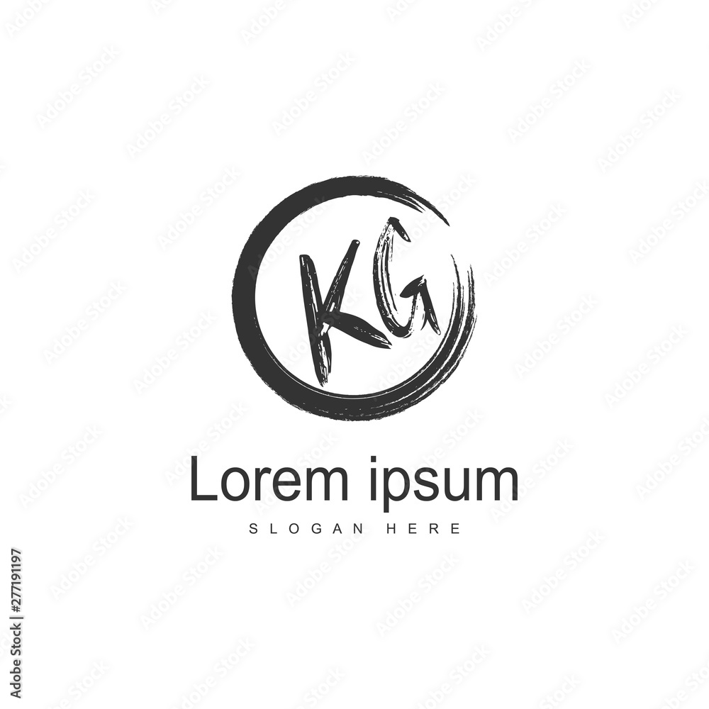 Initial KG logo template with modern frame. Minimalist KG letter logo vector illustration Initial KG logo template with modern frame. Minimalist KG letter logo vector illustration