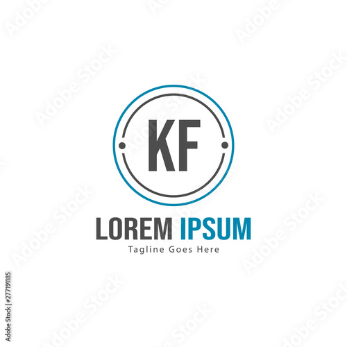 Free Download Initial KF logo template with modern frame. Minimalist KF letter logo vector illustration - GFXLoad