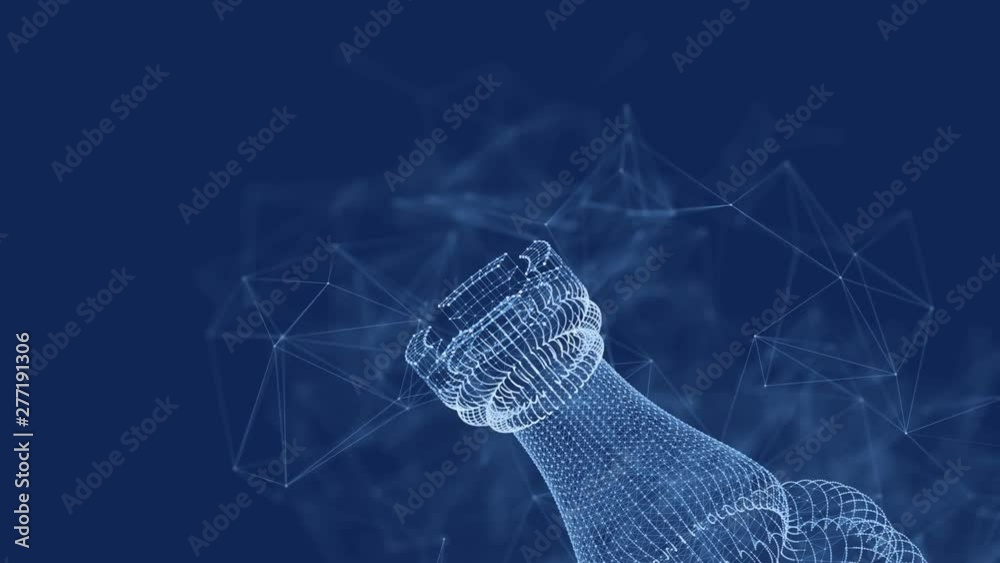 rook in the form of a network is moving in front of the camera in the left corner slowly rotating