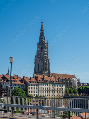 Bern Minster is a Swiss Reformed cathedral, (or minster) in the old city of Bern, Switzerland. Built in the Gothic style, its construction started in 1421. Its tower,completed in 1893. It is the tall