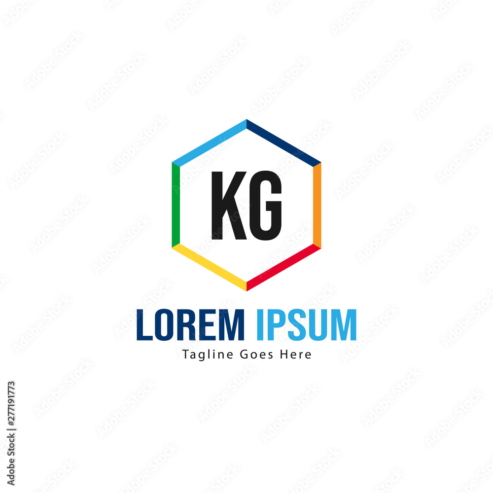 Initial KG logo template with modern frame. Minimalist KG letter logo vector illustration Initial KG logo template with modern frame. Minimalist KG letter logo vector illustration