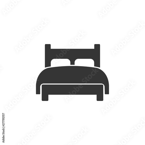 Bed icon template black color editable. Double bed symbol vector sign isolated on white background. Simple logo vector illustration for graphic and web design.