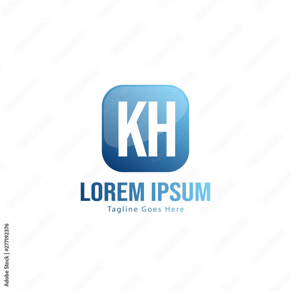 Initial KH logo template with modern frame. Minimalist KH letter logo vector illustration Initial KH logo template with modern frame. Minimalist KH letter logo vector illustration