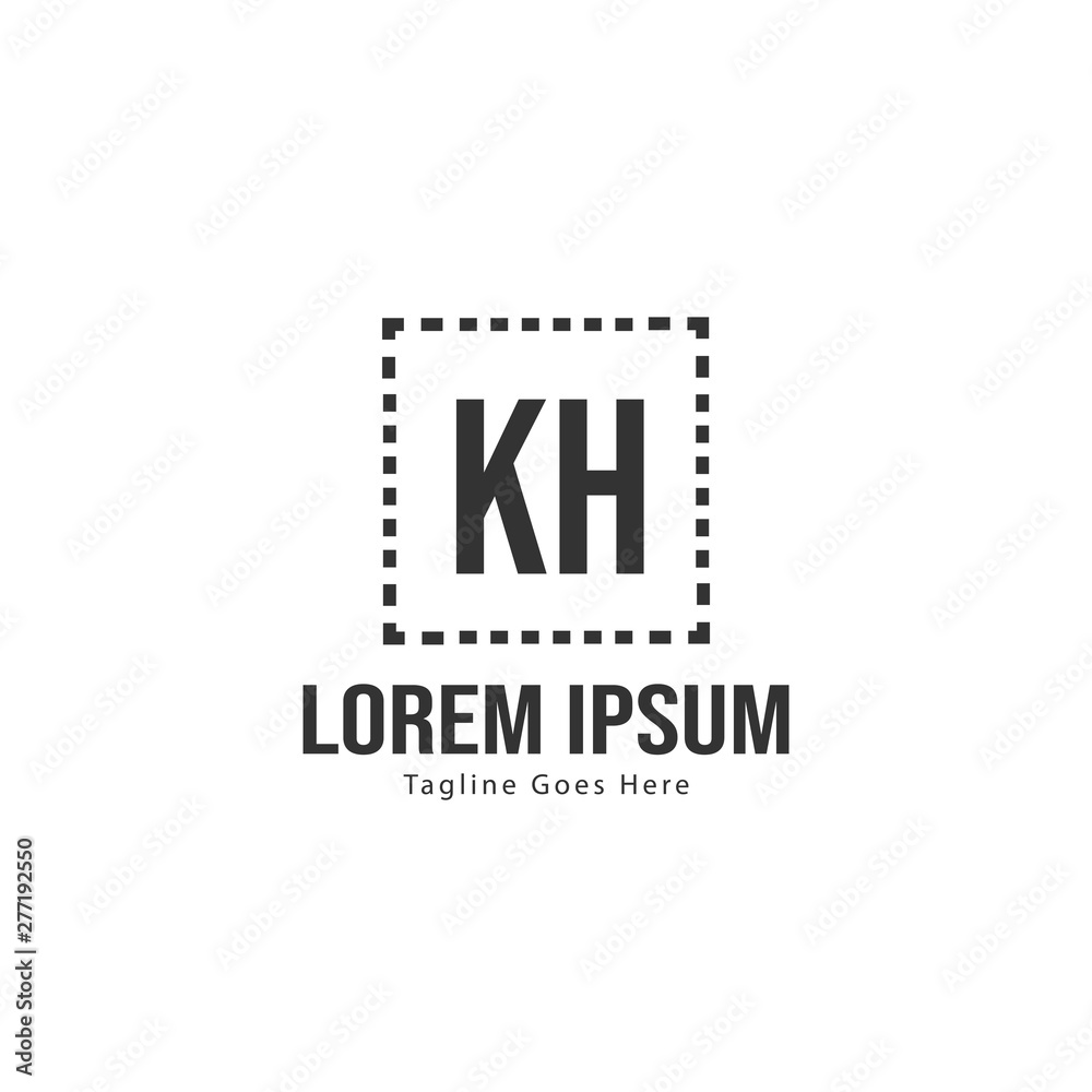 Obraz premium Initial KH logo template with modern frame. Minimalist KH letter logo vector illustration
