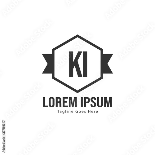 Free Download Initial KI logo template with modern frame. Minimalist KI letter logo vector illustration - GFXLoad