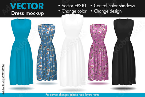 Dress mockup template elegante tailor long skirt fashion mannequin model