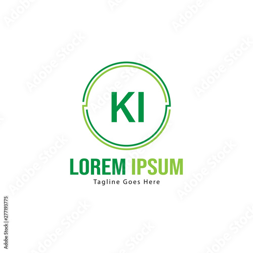 Free Download Initial KI logo template with modern frame. Minimalist KI letter logo vector illustration - GFXLoad