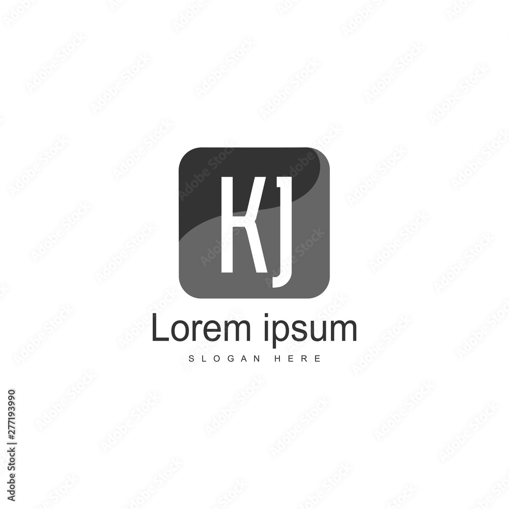 Initial KJ logo template with modern frame. Minimalist KJ letter logo vector illustration Initial KJ logo template with modern frame. Minimalist KJ letter logo vector illustration