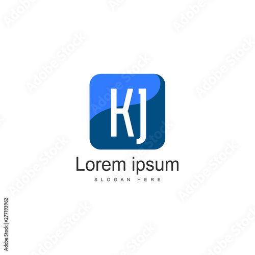 Initial KJ logo template with modern frame. Minimalist KJ letter logo vector illustration © Robani