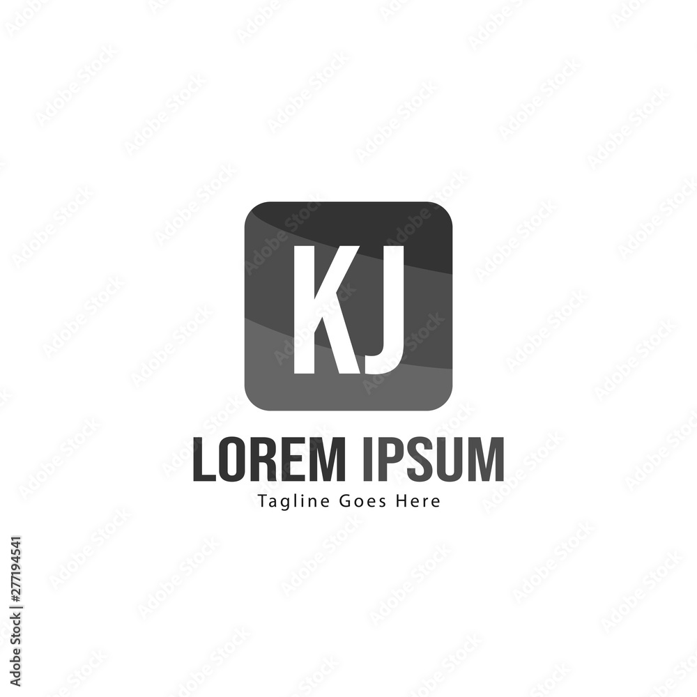 Initial KJ logo template with modern frame. Minimalist KJ letter logo vector illustration Initial KJ logo template with modern frame. Minimalist KJ letter logo vector illustration