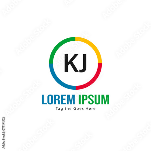 Free Download Initial KJ logo template with modern frame. Minimalist KJ letter logo vector illustration - GFXLoad