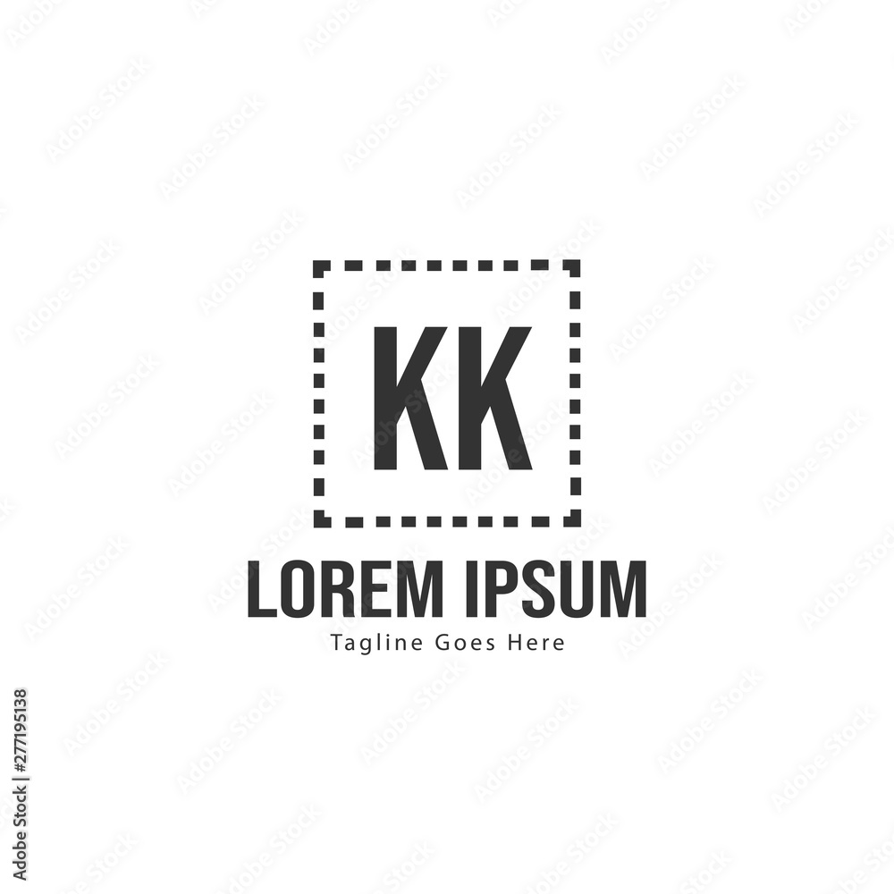 Obraz premium Initial KK logo template with modern frame. Minimalist KK letter logo vector illustration