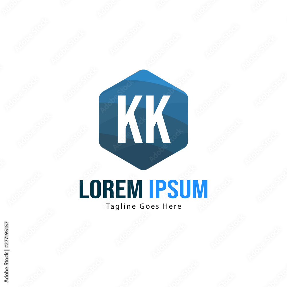 Fototapeta premium Initial KK logo template with modern frame. Minimalist KK letter logo vector illustration