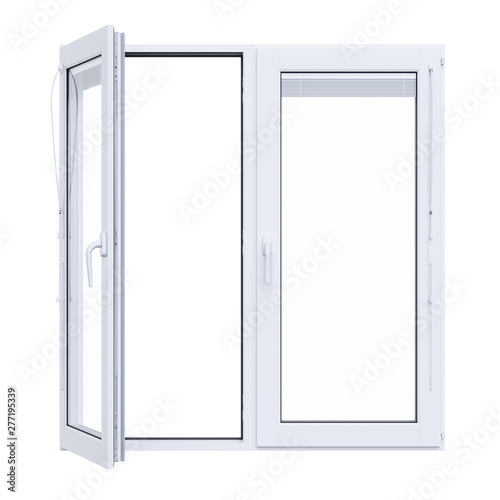 White plastic window isolated