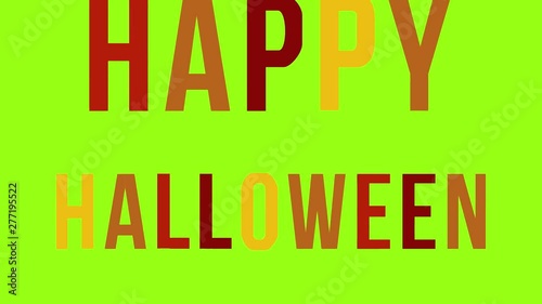 Text Animation of Happy Halloween on Chroma Key. Animation of letters for the holiday. (ID: 277195522)