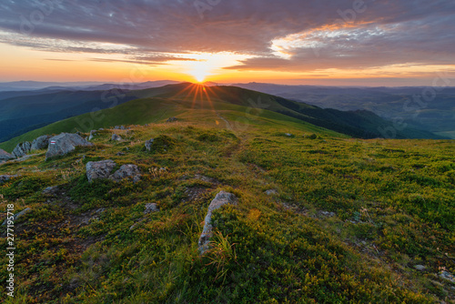 Summer landscape of the Ukrainian Carpathian Mountains, including the Borzhava Range. © reme80