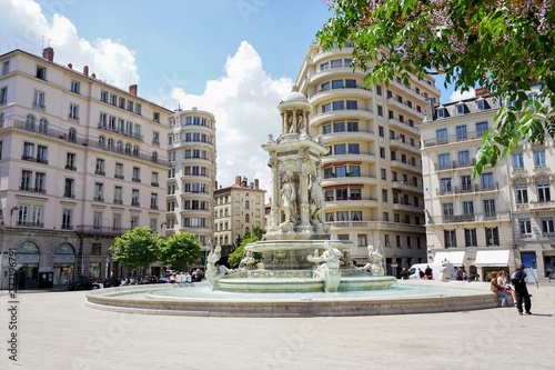 The magnificent square of the Jacobins in Lyon, France.