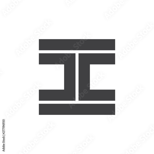 letter ch geometric line logo vector