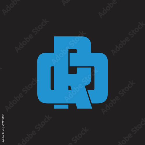 abstract letter qr linked logo vector