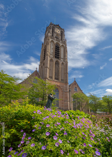 View of the Great Church, Laurenskerk, in the center of the city of Rotterdam, The Netherlands photo