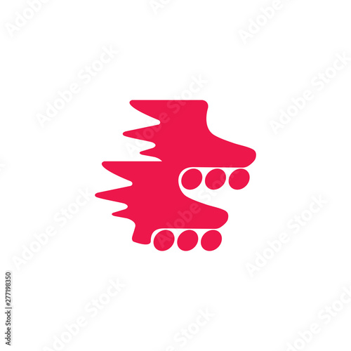 fast motion inline skate symbol logo vector