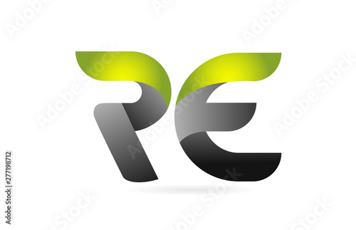 green black alphabet letter RE R E combination logo icon design