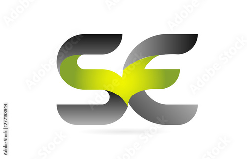green black alphabet letter SE S E combination logo icon design