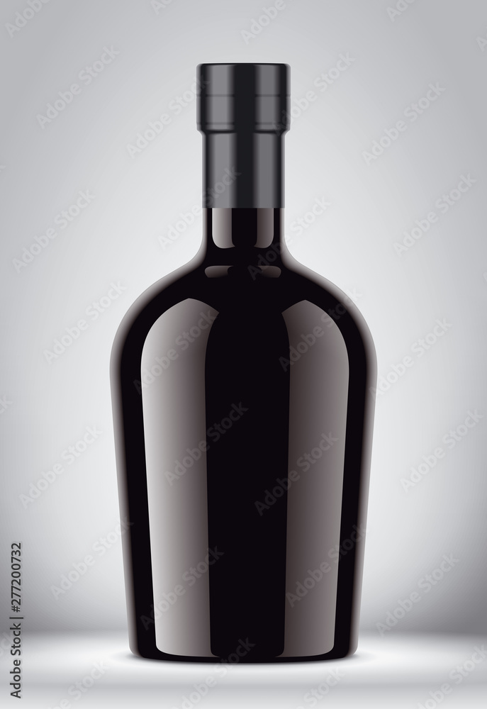 Glass bottle mockup. With foil version Glass bottle mockup. With foil version