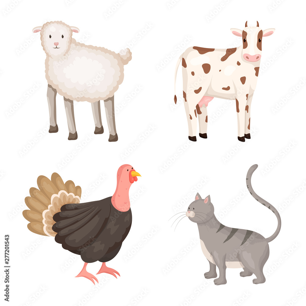 Vector illustration of farm and food icon. Set of farm and countryside stock symbol for web.