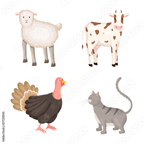 Vector illustration of farm and food icon. Set of farm and countryside stock symbol for web.