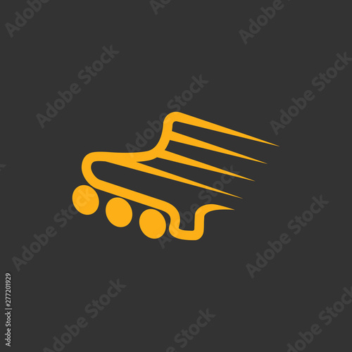 stripes fast inline skate line logo vector