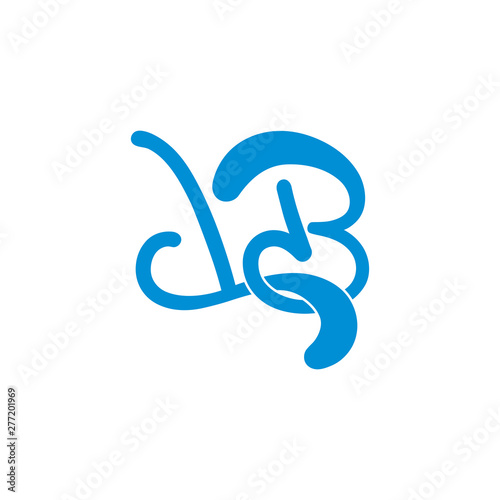 letter lb linked blue water design logo vector