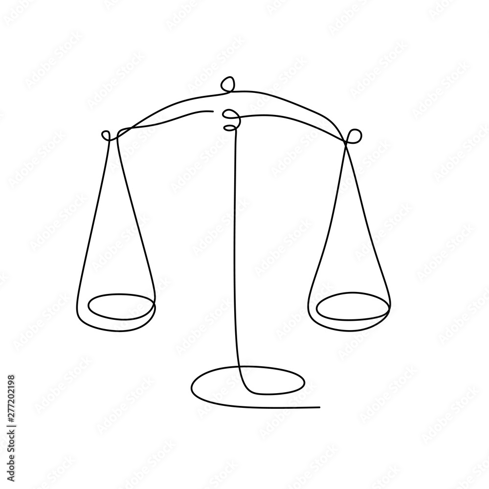 Weight Balance Symbol Libra Law Identity One Line Drawing Style Stock  Vector by ©ngupakarti 347940122