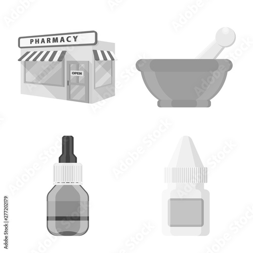 Vector illustration of medicine and health icon. Collection of medicine and help stock symbol for web.