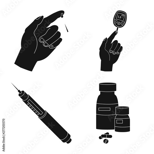 Vector design of healthcare and medicine icon. Collection of healthcare and diabetes stock symbol for web.