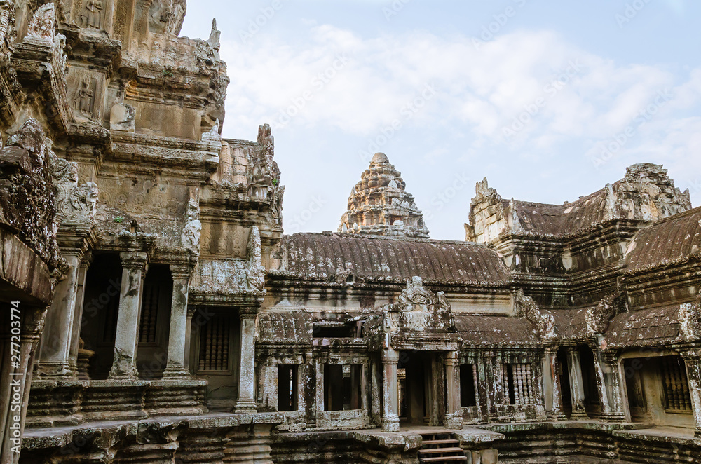 Inside Area of Angkor Wat is The One of World's Heritage at Siem Reap Province, Cambodia.