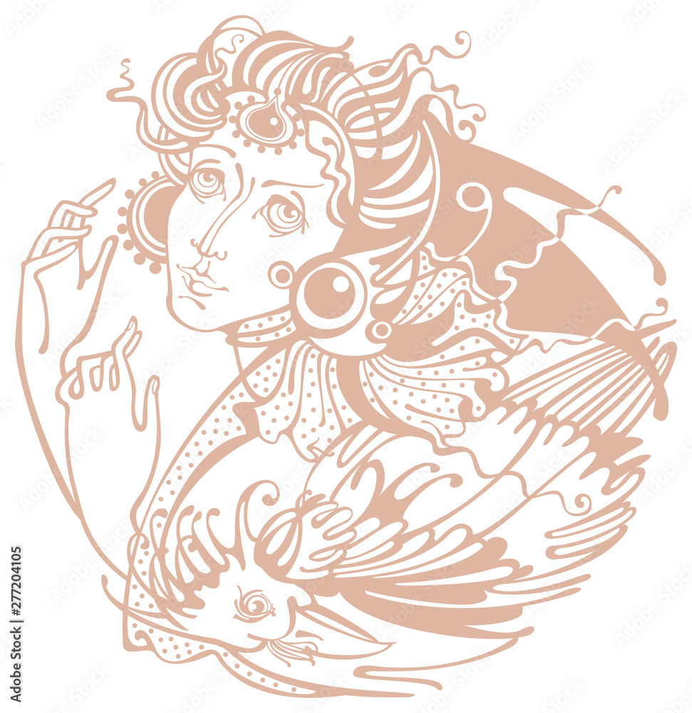 Witch and crow. Witchcraft. Vector drawing Witch and crow. Witchcraft. Vector drawing