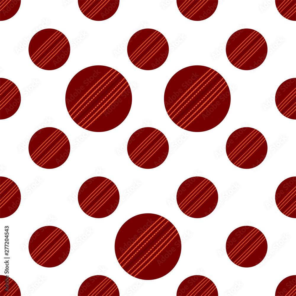 Cricket Ball Icon Seamless Pattern, Leather Cricket Ball Cricket Ball Icon Seamless Pattern, Leather Cricket Ball