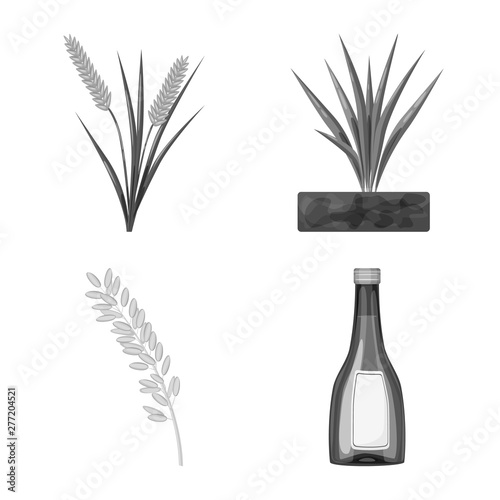 Vector illustration of food and organic icon. Set of food and agricultural vector icon for stock.