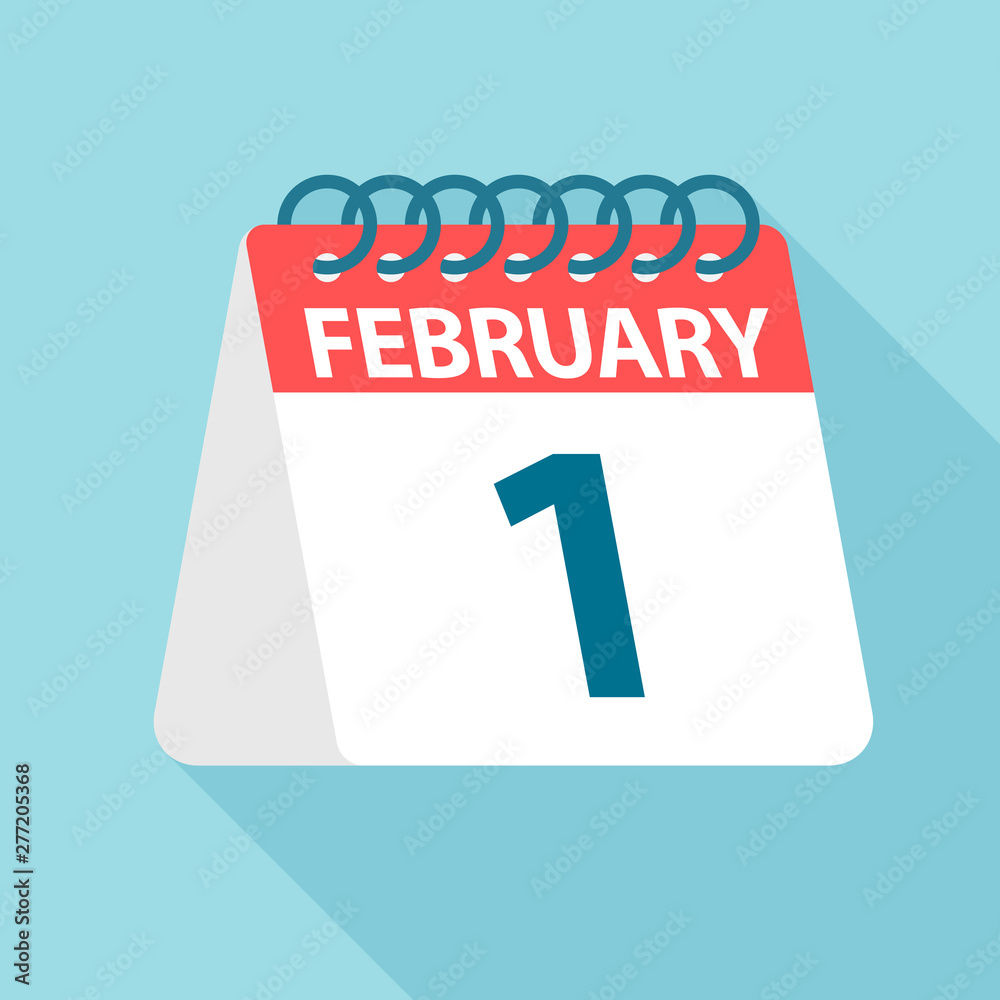 February 1 Calendar Icon Vector Illustration Of One Day Of Month february-1-calendar-icon-vector-illustration-of-one-day-of-month