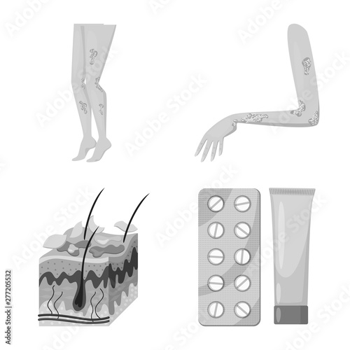 Isolated object of medical and pain icon. Set of medical and disease vector icon for stock.