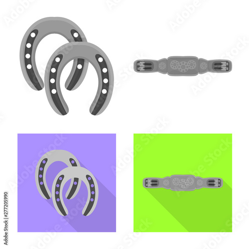 Isolated object of equipment and riding symbol. Set of equipment and competition vector icon for stock.