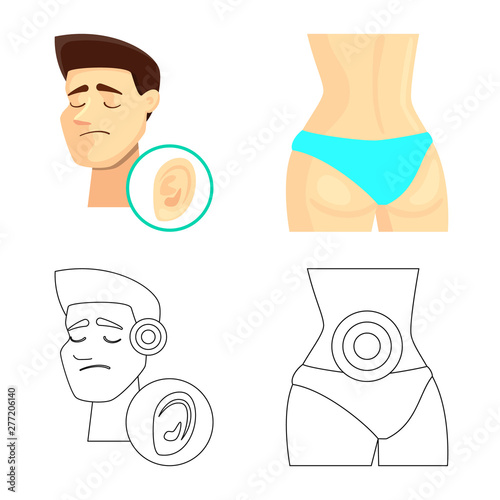 Vector illustration of hospital and rendering symbol. Collection of hospital and help vector icon for stock.