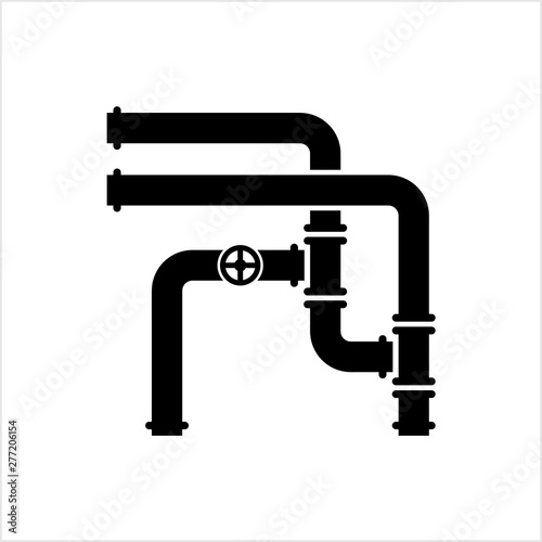 Pipe Icon, Pipe Fitting Icon, Water, Gas, Oil Pipeline, Plumbing Work