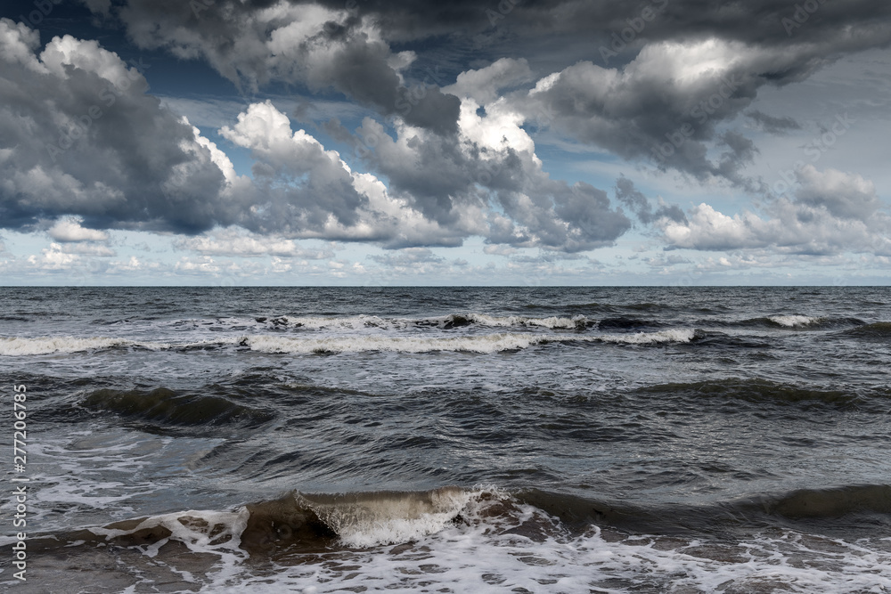 Gray and stormy Baltic sea, Latvia coast. Gray and stormy Baltic sea, Latvia coast.